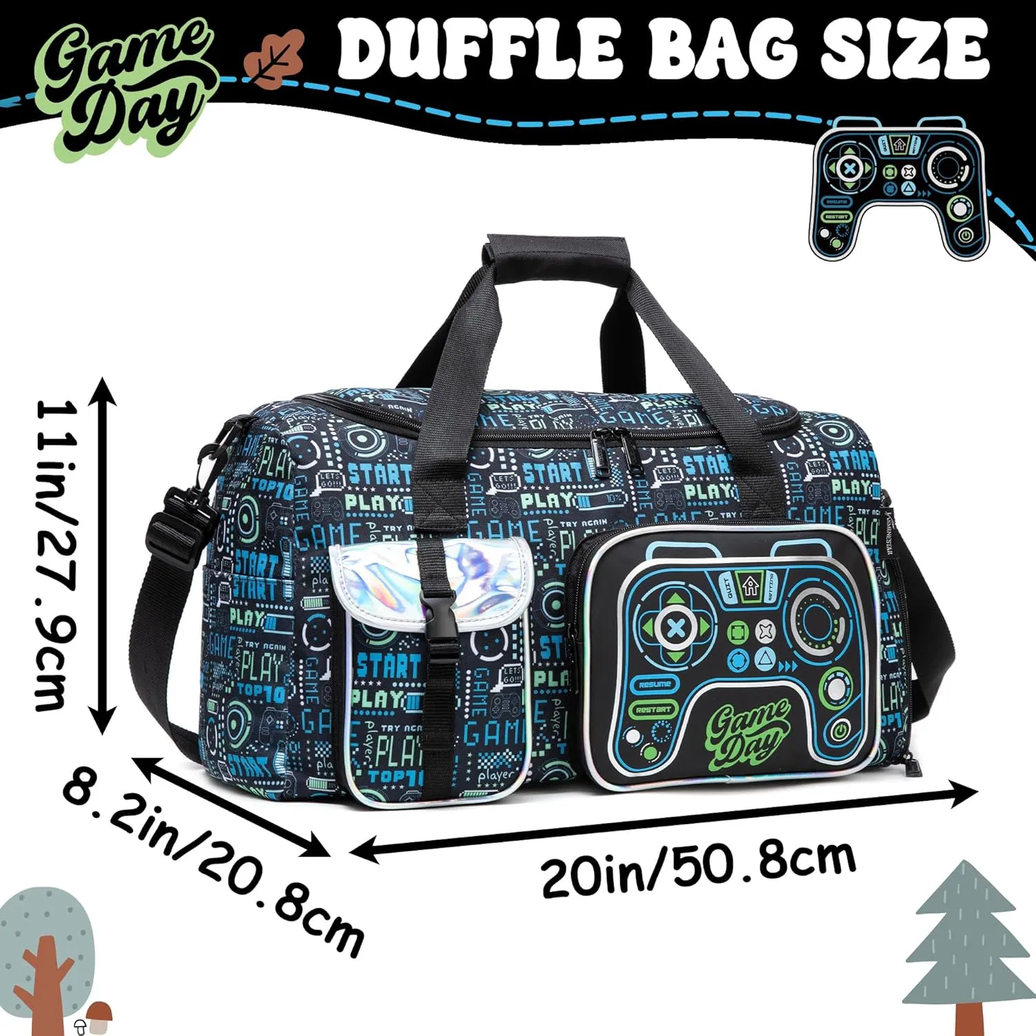 Kids Duffle Bag for Boys Sleepover Bag Travel Bag for Boys,Gym Bag Sports Duffel Bag With Shoe Compartment