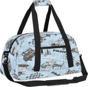 Kids Overnighter Duffel Bags for Girls Boys, Cartoon Fire Truck Airplane Carry-On Size Sports Gym Dance Bag for School Practice or Overnight Travel Weekender Sleepover Tote Bag