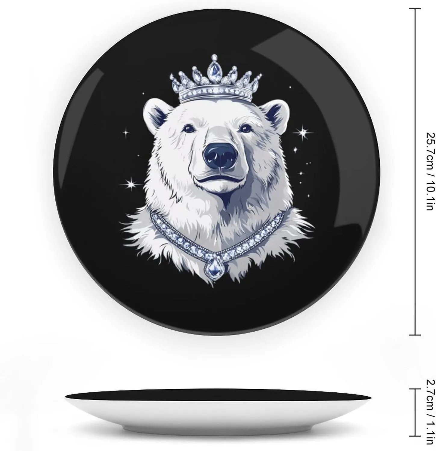 King Of Arctic Bear Decorative Plates Bone China Display Plates Commemorative Art Crafts for Home Office 10inch