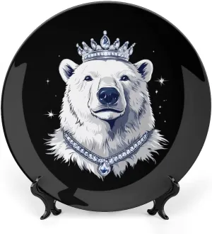 King Of Arctic Bear Decorative Plates Bone China Display Plates Commemorative Art Crafts for Home Office 10inch