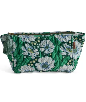 Kip & Co Tumbling Flowers Green Velvet Toiletry Bag