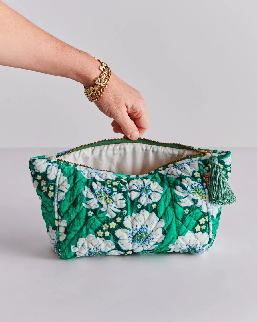 Kip & Co - Velvet Toiletry Bag (Tumbling Flowers)