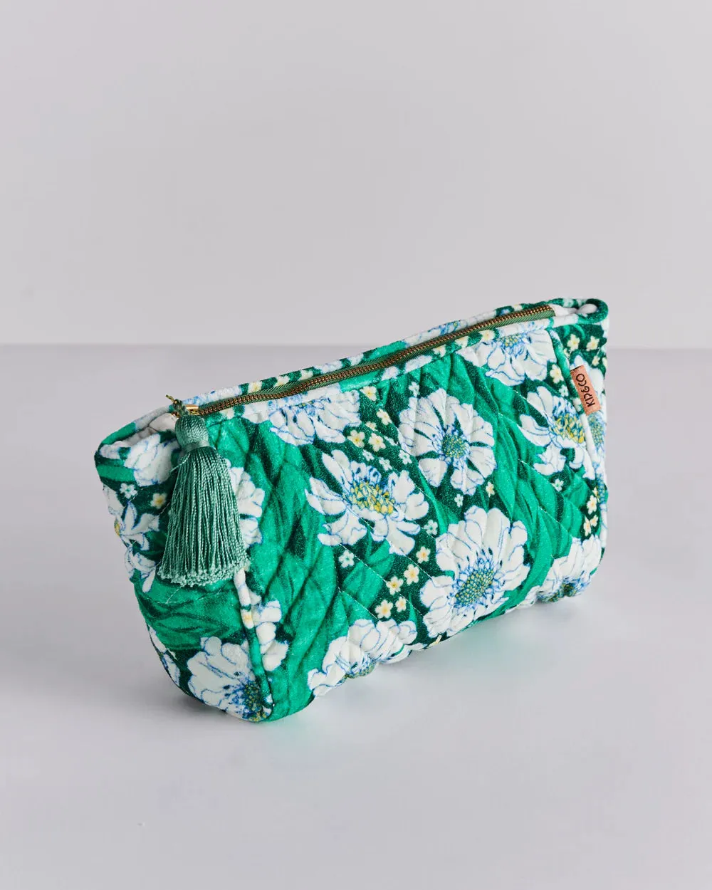 Kip & Co - Velvet Toiletry Bag (Tumbling Flowers)