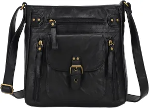 KL928 Crossbody Bags for Women, Multi Pocket Shoulder Bags, Medium PU Leather Cross Body Purses