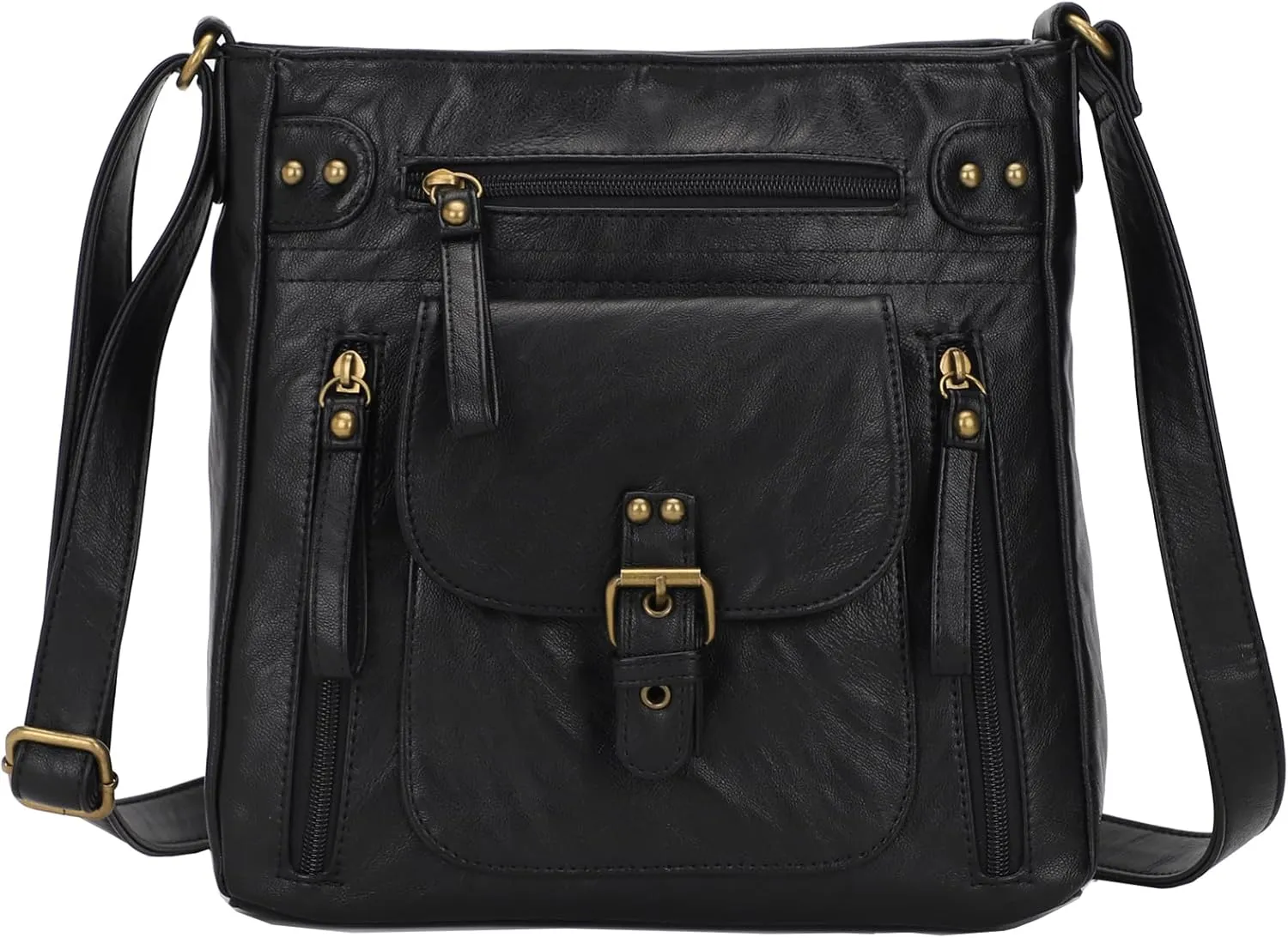 KL928 Crossbody Bags for Women, Multi Pocket Shoulder Bags, Medium PU Leather Cross Body Purses