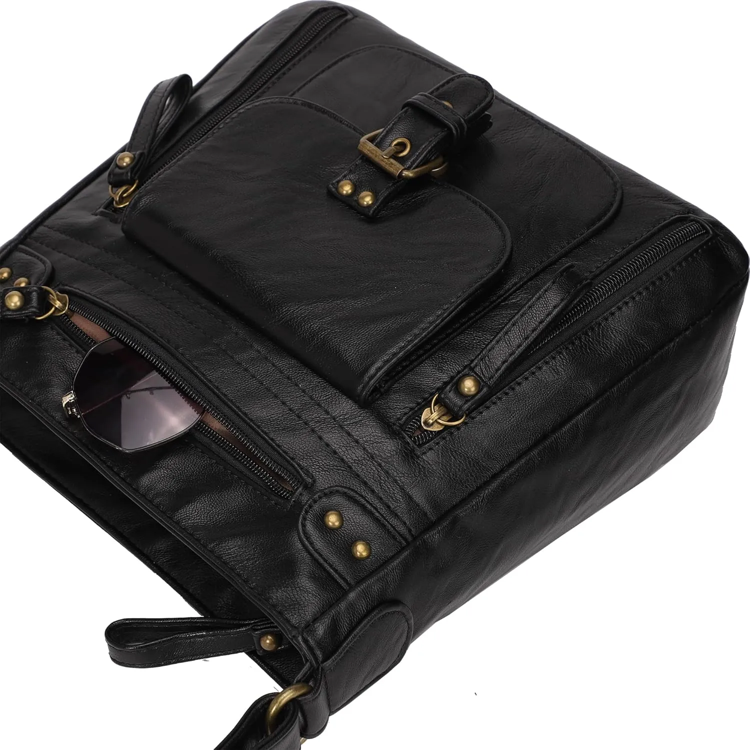 KL928 Crossbody Bags for Women, Multi Pocket Shoulder Bags, Medium PU Leather Cross Body Purses