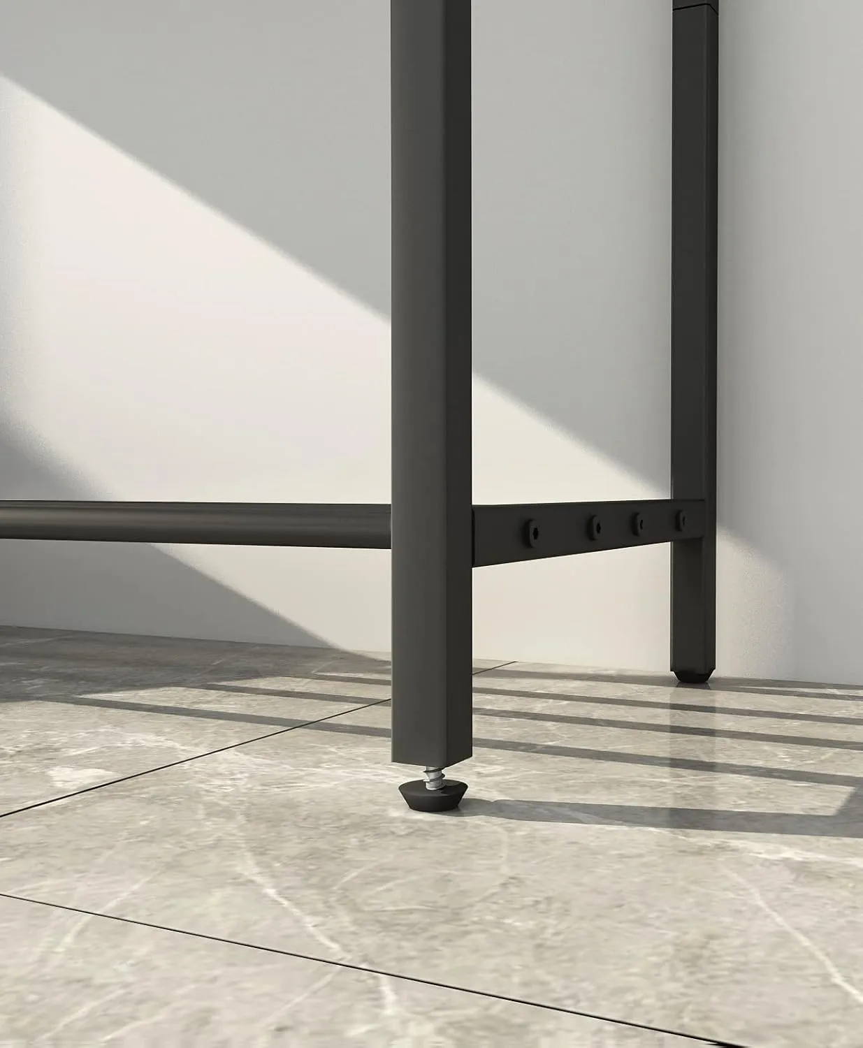 LAATOOREE Console Table, 41.7" Industrial Entryway Table with Shelf, Narrow Sofa Table for Hallway, Entrance Hall, Foyer, Corridor, Living Room - Wood Look Metal Frame - Rustic Brown