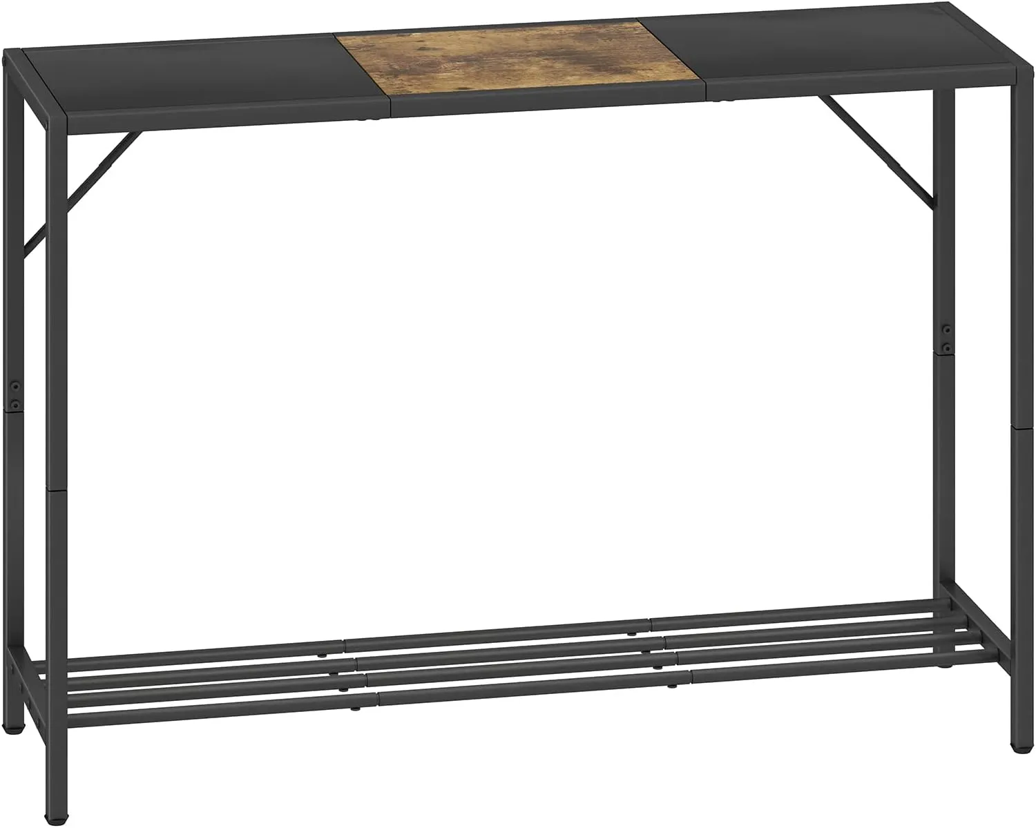 LAATOOREE Console Table, 41.7" Industrial Entryway Table with Shelf, Narrow Sofa Table for Hallway, Entrance Hall, Foyer, Corridor, Living Room - Wood Look Metal Frame