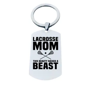 Lacrosse Mom Keychain - Rectangular - Pick Style