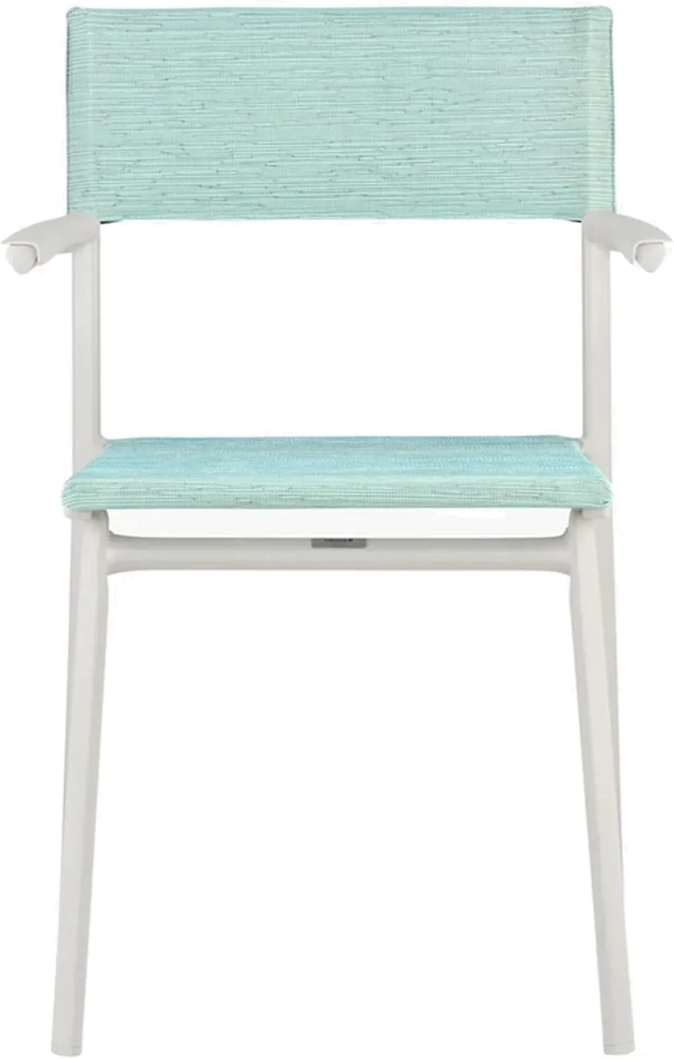 Lafuma ORON Outdoor Dining Armchair, Sand Frame - Mistral Blue, Set of 2