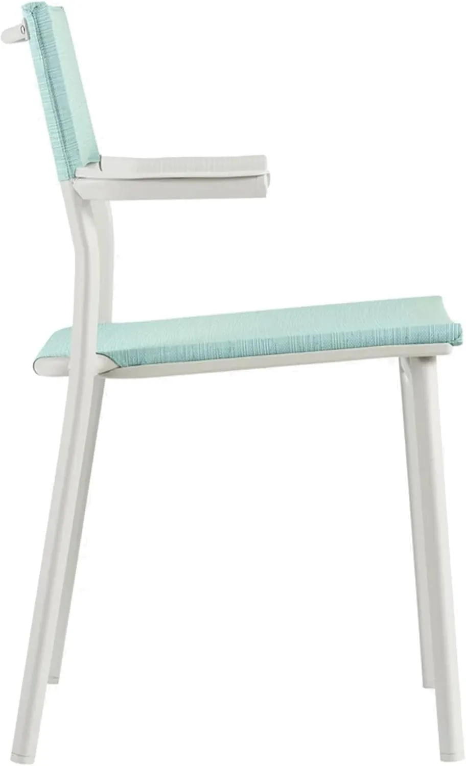 Lafuma ORON Outdoor Dining Armchair, Sand Frame - Mistral Blue, Set of 2