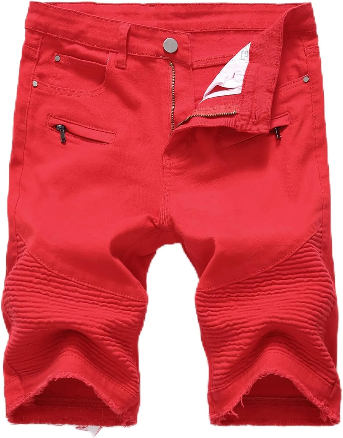 LAMKUKU Men’s Denim Shorts for Men Ripped Short Jeans Summer
