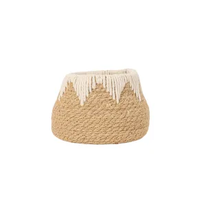 LANDON WOVEN TAPERED BASKET JUTE & WHITE COTTON ROPE (MIN 2)