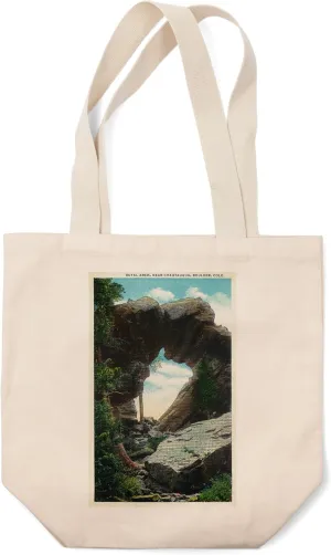 Lantern Press Boulder, Colorado, View of The Royal Arch Rock Formation Near Chautauqua (100% Cotton Canvas Reusable Tote Bag)