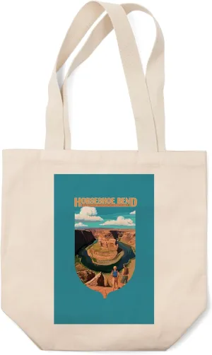 Lantern Press Horseshoe Bend, Glen Canyon National Recreation Area, (100% Cotton Canvas Reusable Tote Bag)