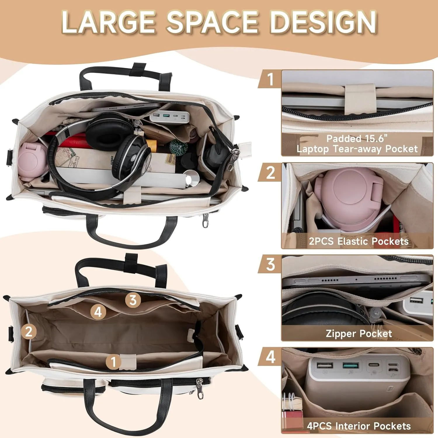 Laptop Bag for Women 15.6 inch Work, Nurse Bag Teacher Tote Bag Professional Laptop Tote, Large Purse Handbag