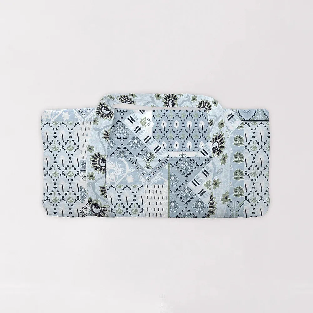 Laramie Patchwork Light Blue Quilted Duffle Bag