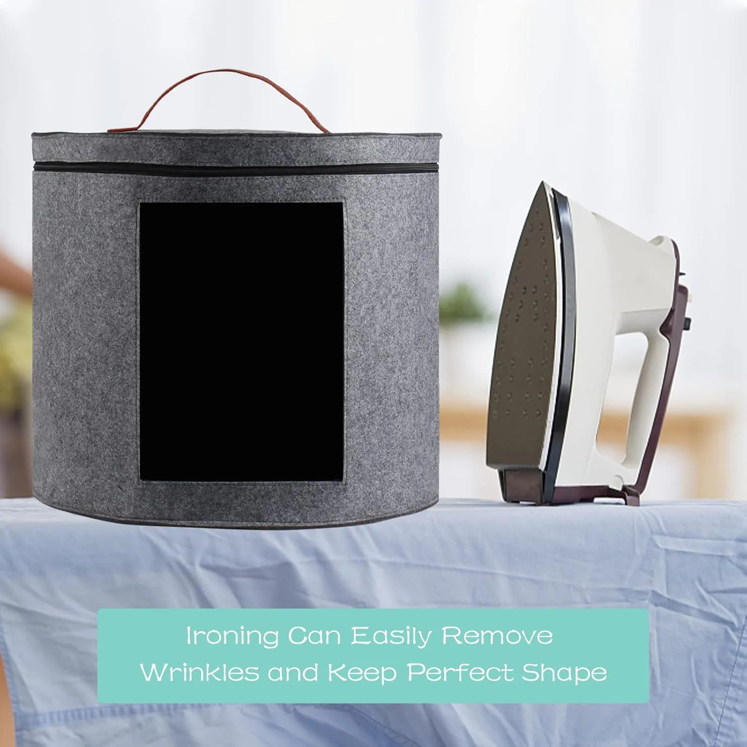 Large Hat Box,Hat Storage Box for Women Men Storage,Stuffed Animal Toy Storage,Travel Cap Boxes with Dustproof Lid (03-Grey)