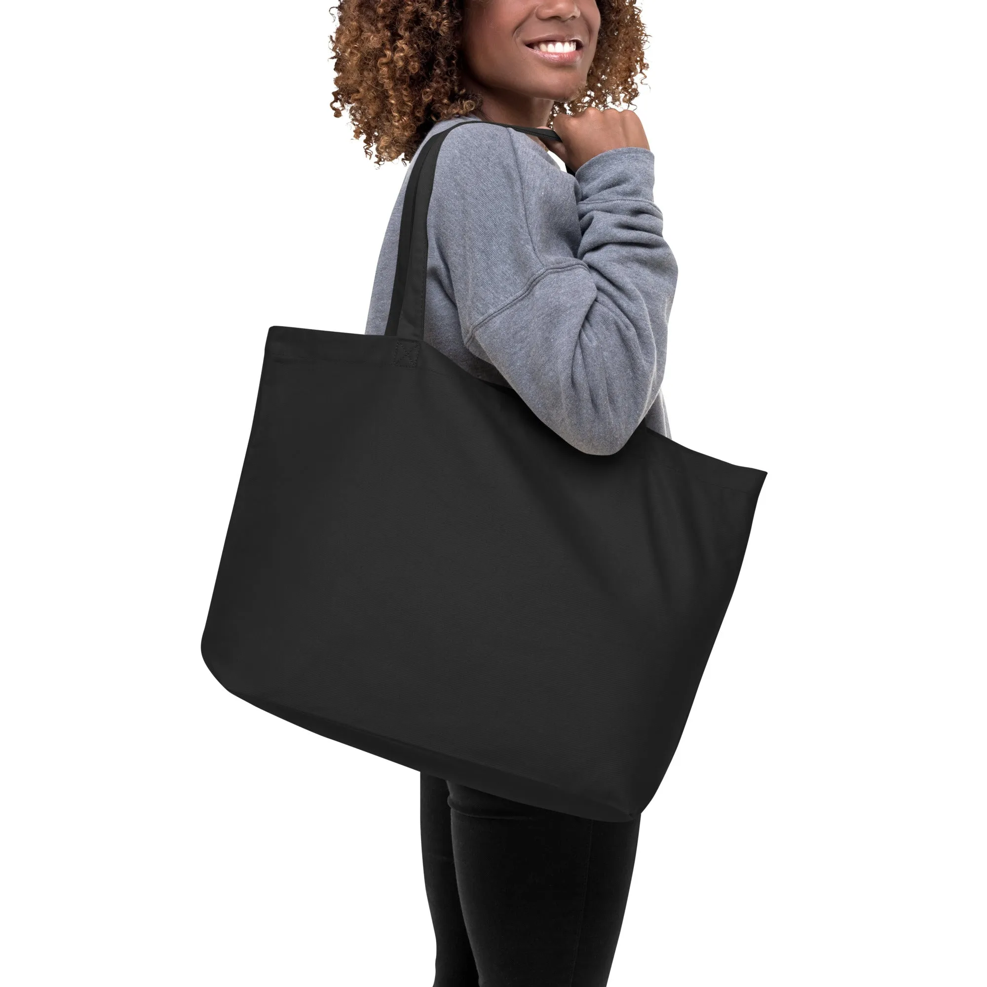 Large Organic Tote Bag - Owl Themed Eco-Friendly, Reusable, Stylish Shopping Bag