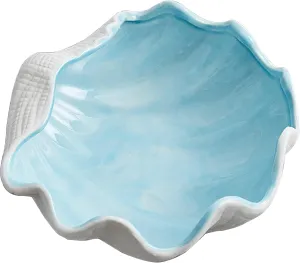 Large Shell Jewelry Dish Tray Ceramic Shell Ring Holder 6.7" x 7" x 2.4" inches Seashell Bowl Cute Jewelry Organize Key Storage Tray Decorative Trays for Home Decor Porcelain Jewelry Deco