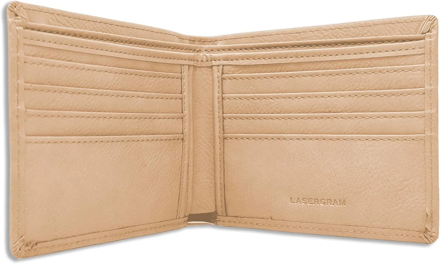 LaserGram Faux Leather Bi-Fold Wallet, BMX Rider, Personalized Engraving Included (Beige)
