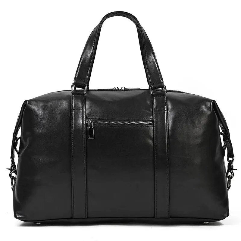 Latest Design Black Leather Travel Duffle Bag for Men & Women