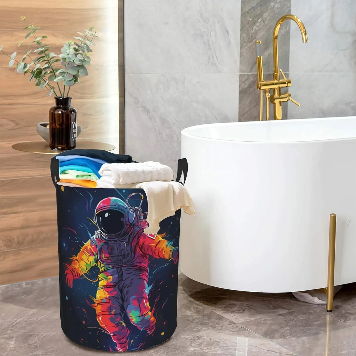 Laundry Basket,Astronaut Laundry Hamper Space Universe Planet Collapsible Organizer Basket,Toy Storage Bin Room Decor Gift Clothes Baskets,Bedroom Children Nursery Hamper 16x20 Inch