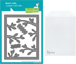 Lawn Fawn Tree Branches Backdrop Portrait, Carnora Die Storage Pocket