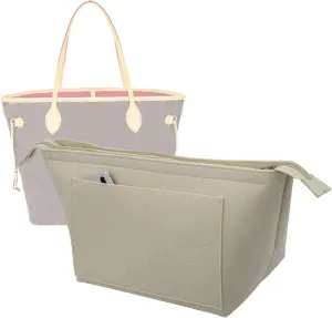 Lckaey Purse Insert Organizer for Neverfull pm mm gm Bag Liner Shaper purse kit insert 1070beige-S
