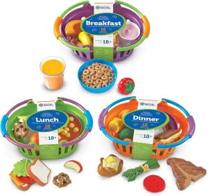 Learning Resources New Sprouts Bundle of Breakfast, Lunch and Dinner - 3 Sets, Ages 18  months Toddler Pretend Play Food, Educational Toys for Toddlers, Supermarket Toys