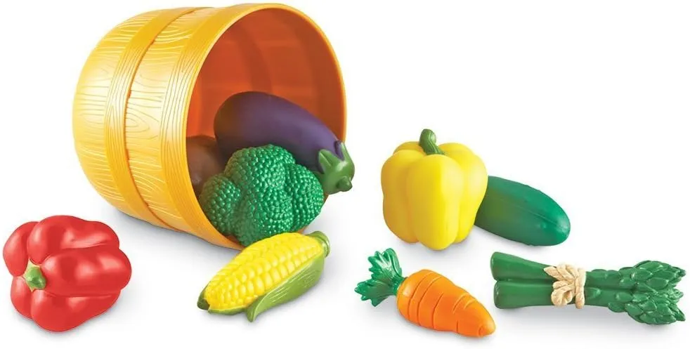 Learning Resources New Sprouts Bushel of Veggies - 10 Pieces, Ages 18  months Play Food for Toddlers, Pretend Play Toys for Toddlers, Veggies for Kids