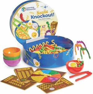 Learning Resources Noodle Knockout! Fine Motor Game,Fine Motor Skills Toys, 67 Pieces, Ages 4 