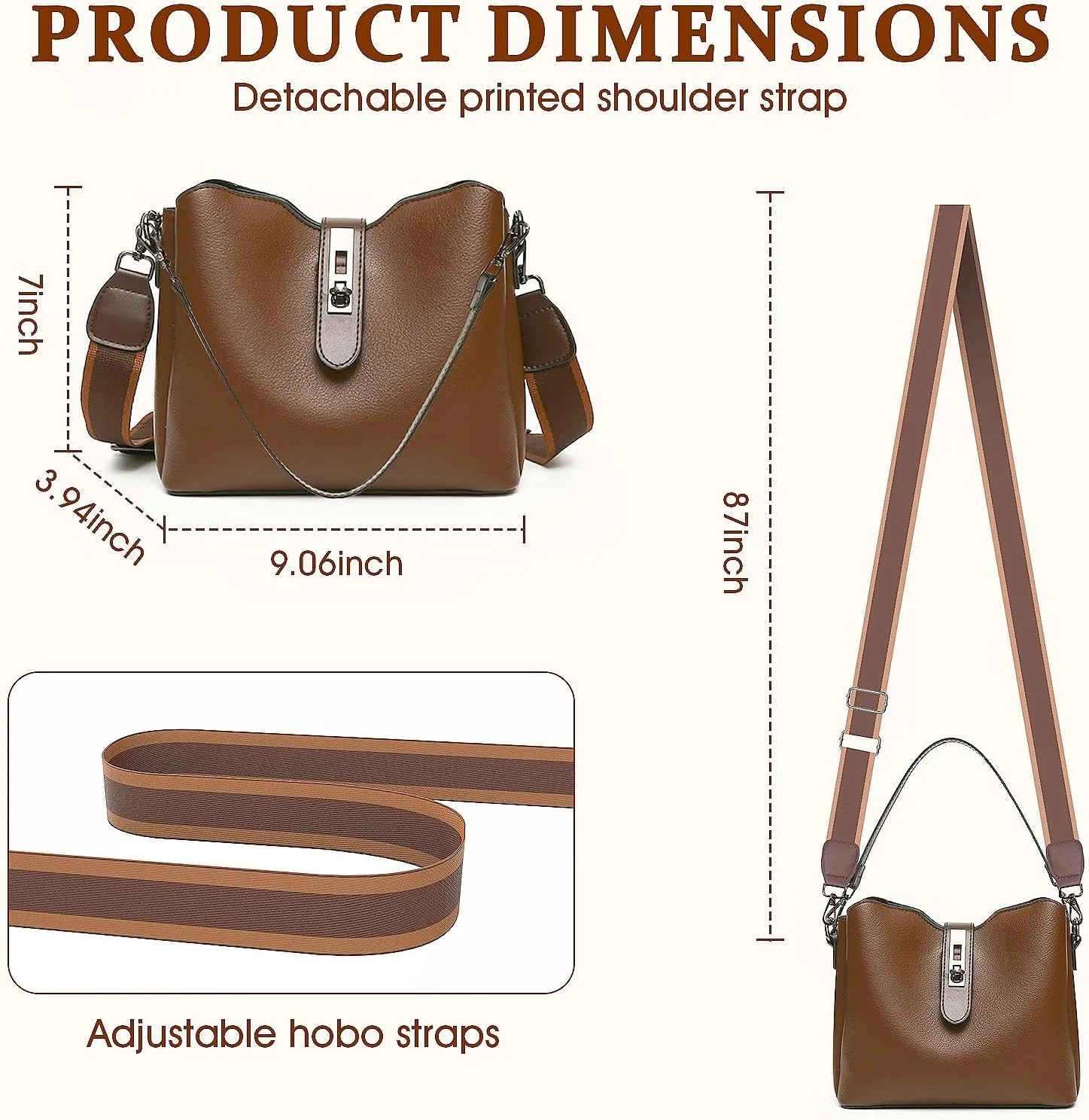 Leather crossbody bags for women: small purses with multi large pocket - shoulder bags for daily life travel shopping