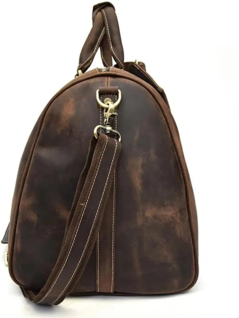 Leather Duffle Bag – Durable Travel & Gym Bag for Men & Women, Stylish Weekend Bag with Multiple Compartments