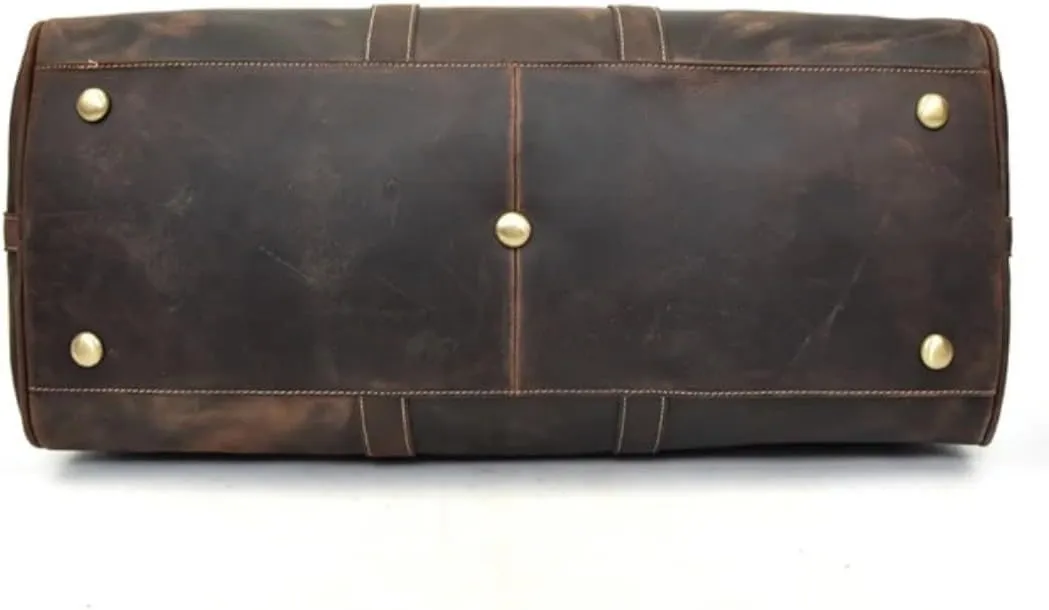 Leather Duffle Bag – Durable Travel & Gym Bag for Men & Women, Stylish Weekend Bag with Multiple Compartments