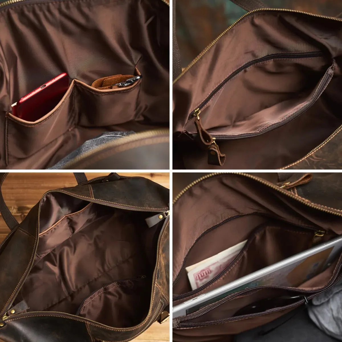 Leather Men's Overnight Duffel Bag