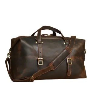 Leather Men's Overnight Duffel Bag