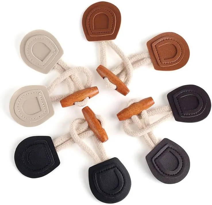 Leather Resin Horn Toggle Closure for Coat Jacket Duffle Coat DIY Buckle Buttons Sewing Fasteners Craft Clothing Accessories,13