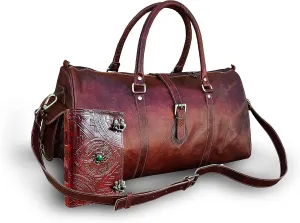 Leather Travel Duffel Bags for Men and Women Leather Overnight Weekender Vintage Leather Luggage Sports Gym Duffle