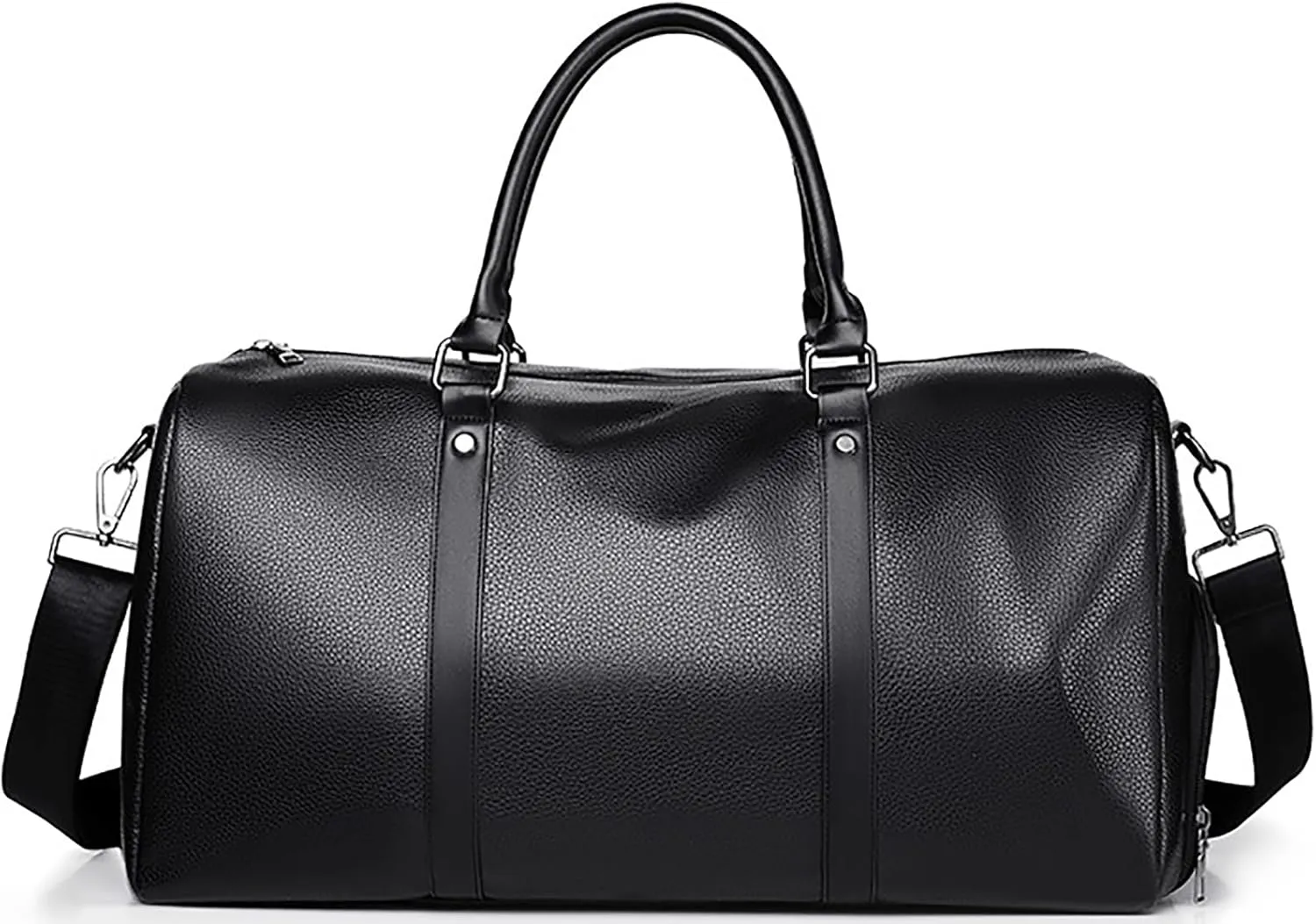 Leather Travel Duffle Bag for Men, Woven Carry On Weekender Overnight Bags for Business Sports Gym
