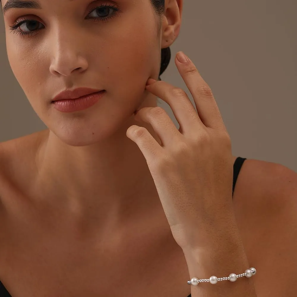 LeCalla 925 Sterling Silver Sliding Bolo Bracelet | Adjustable Beaded Tennis Bracelets for Women | Adjustable Slider Bolo Bracelets Gifts for Her