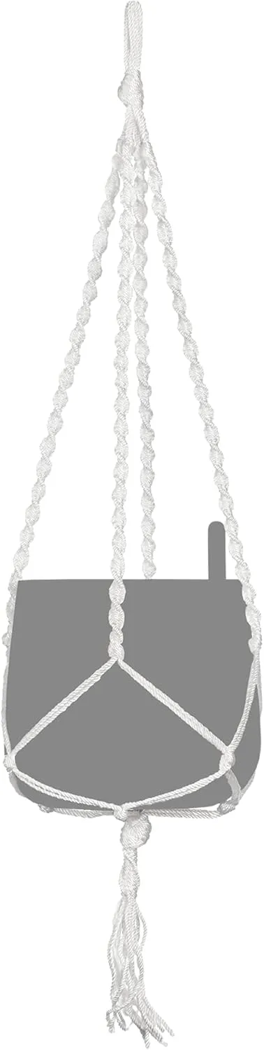 Lechuza 13879 Yula Macrame Hanger, 33.5 ", White