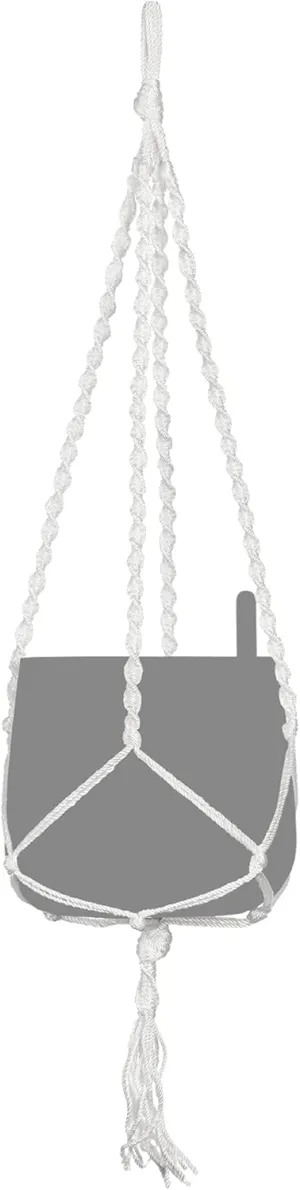 Lechuza 13879 Yula Macrame Hanger, 33.5 ", White