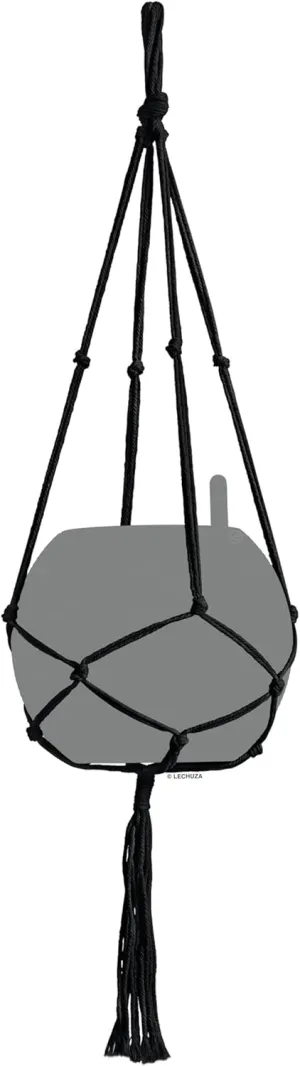 Lechuza Macrame Cotton Pure 90 Hanging Basket Black 13896