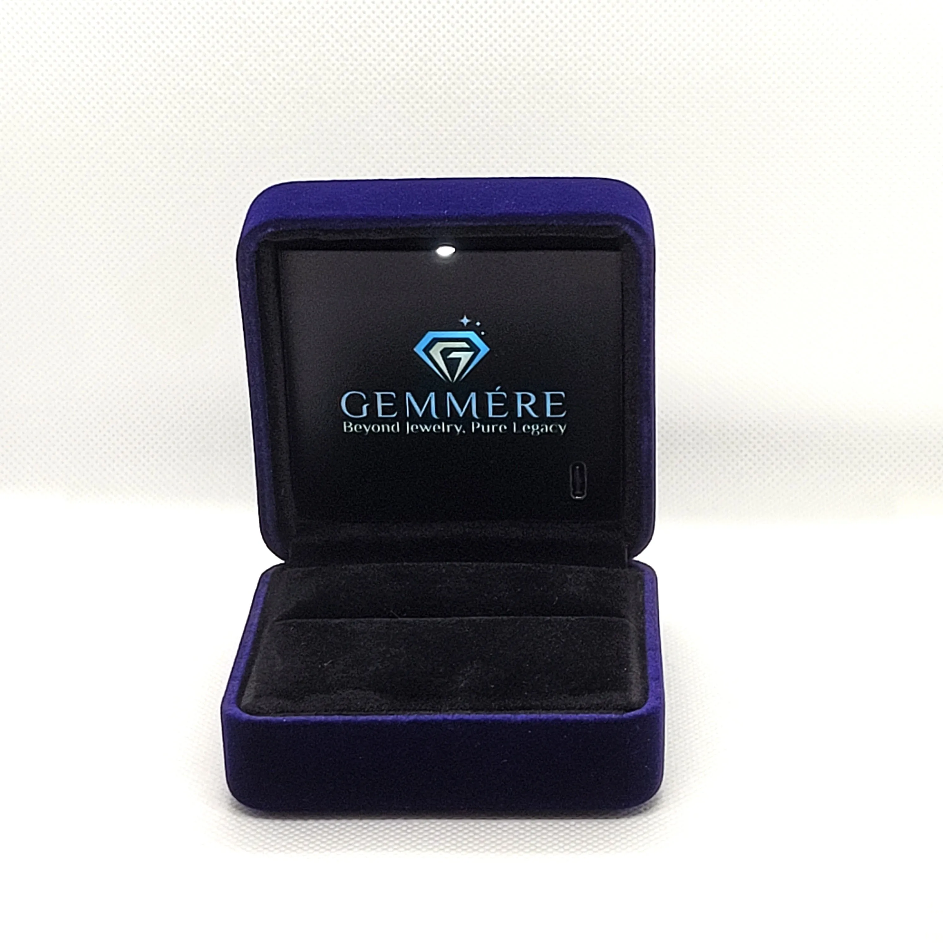 LED Light Velvet Ring Box