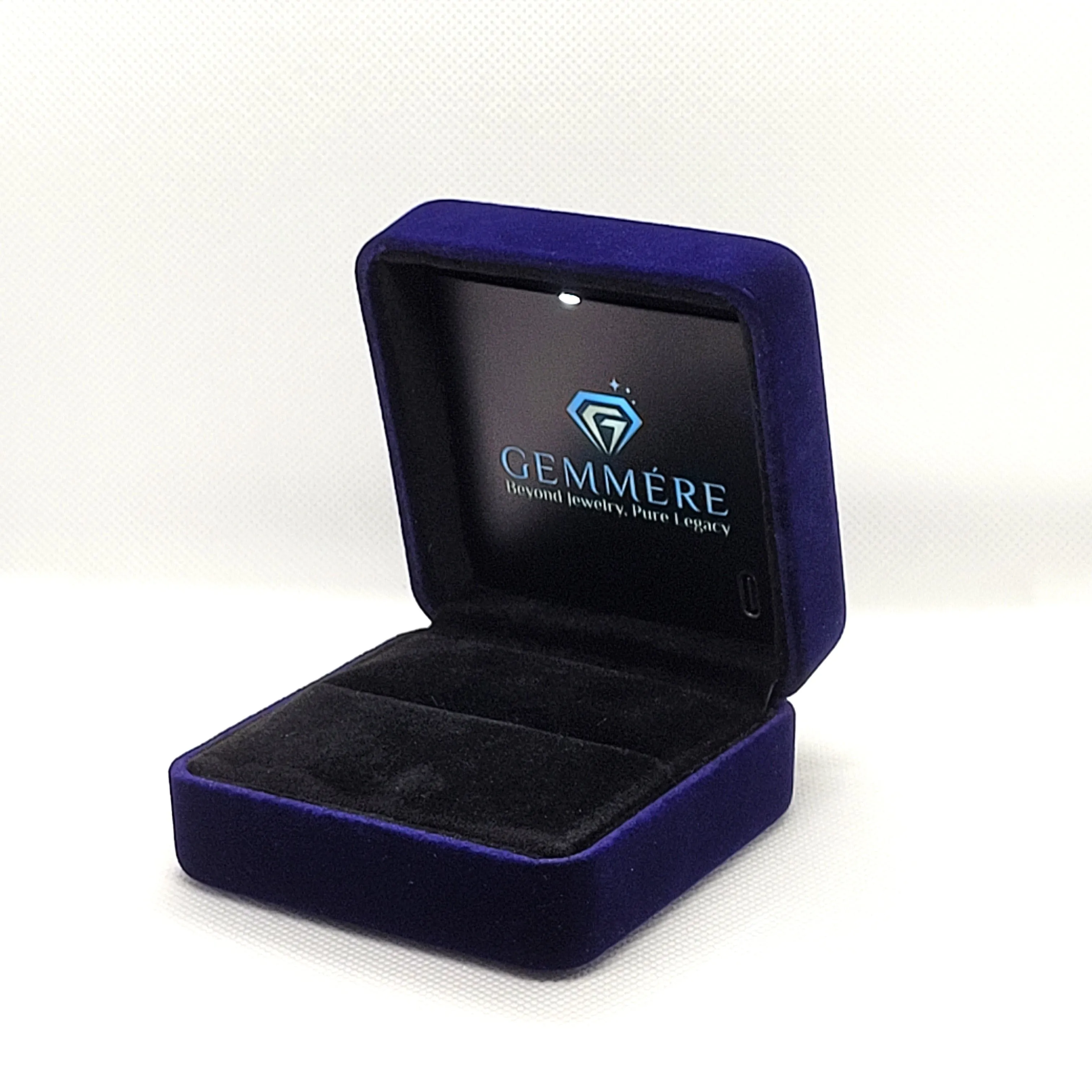 LED Light Velvet Ring Box
