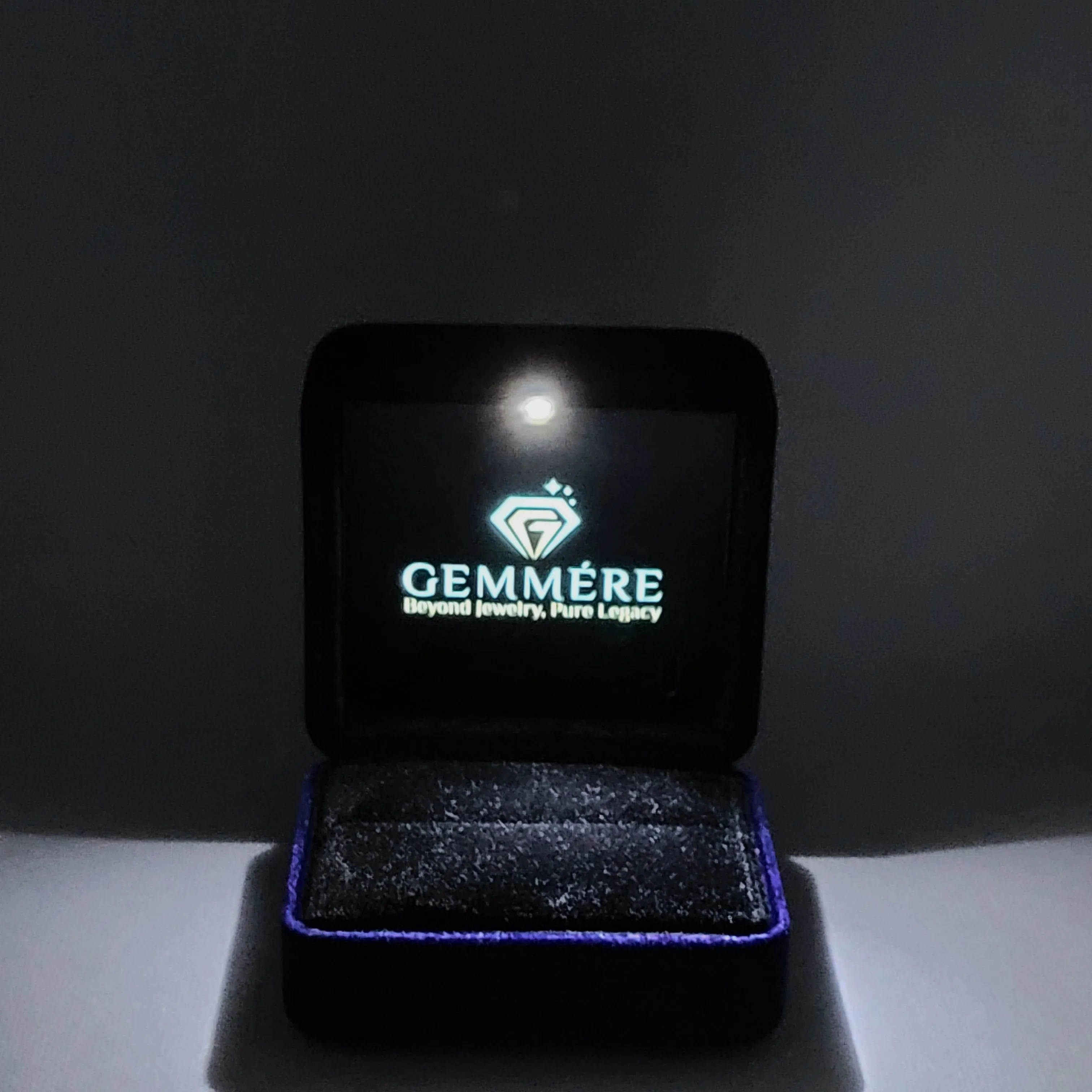 LED Light Velvet Ring Box