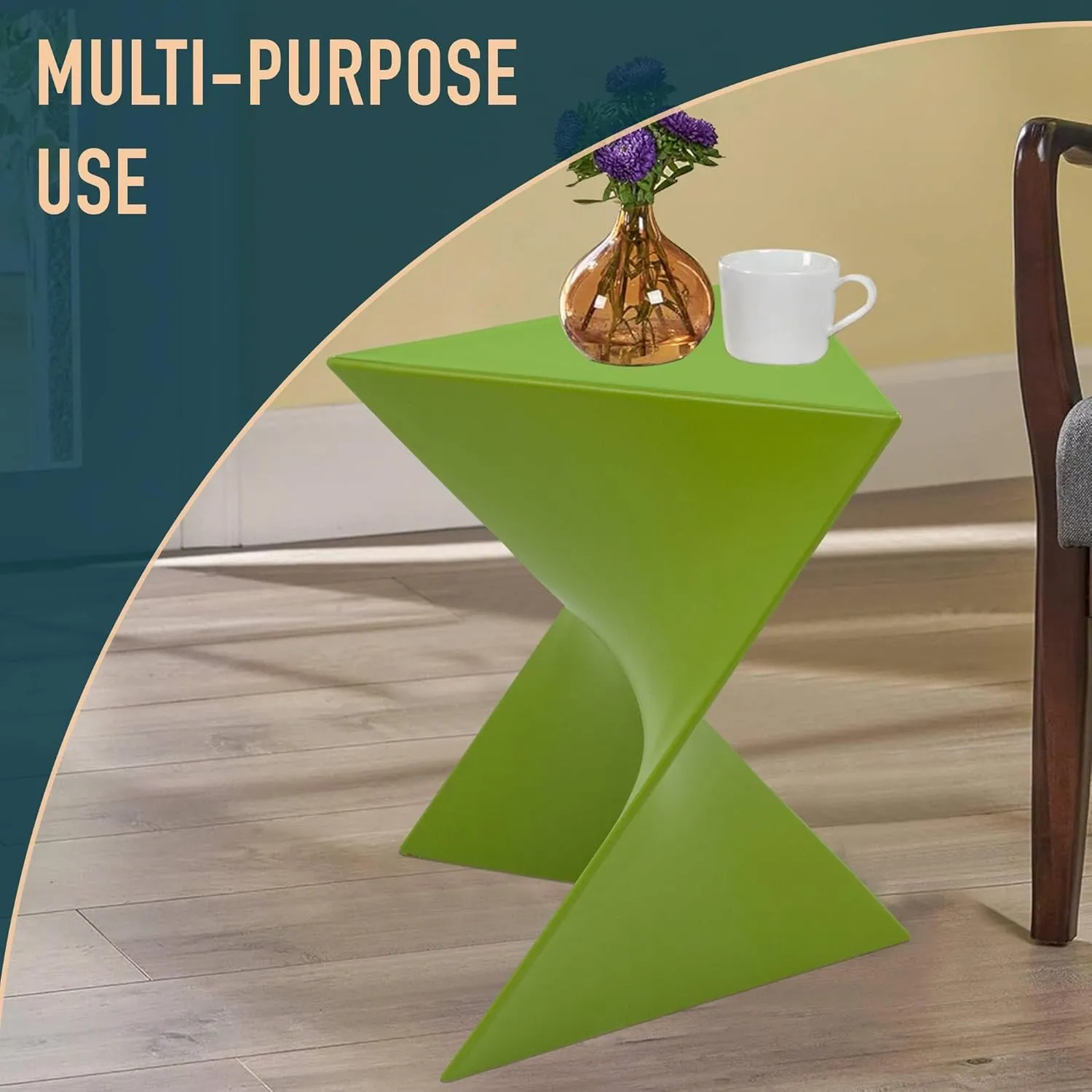 LeisureMod Danbury Modern Vanity Side Table, Green
