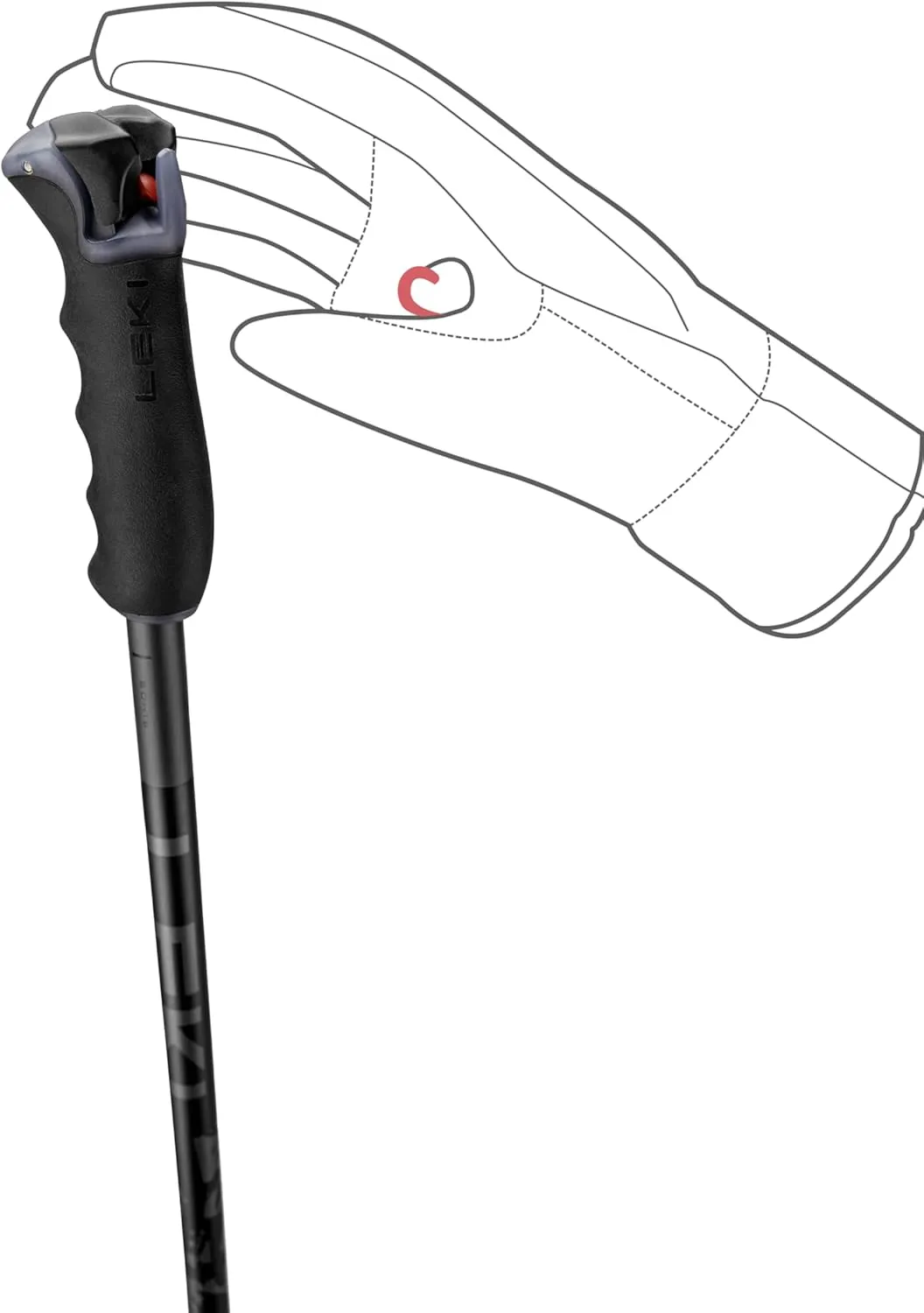 LEKI Detect S Lightweight Aluminum Ski Poles for Downhill Skiing