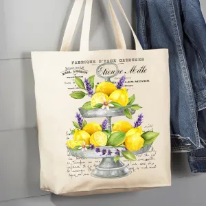 Lemon & Lavender 2 Tier Tray Canvas Tote Bag